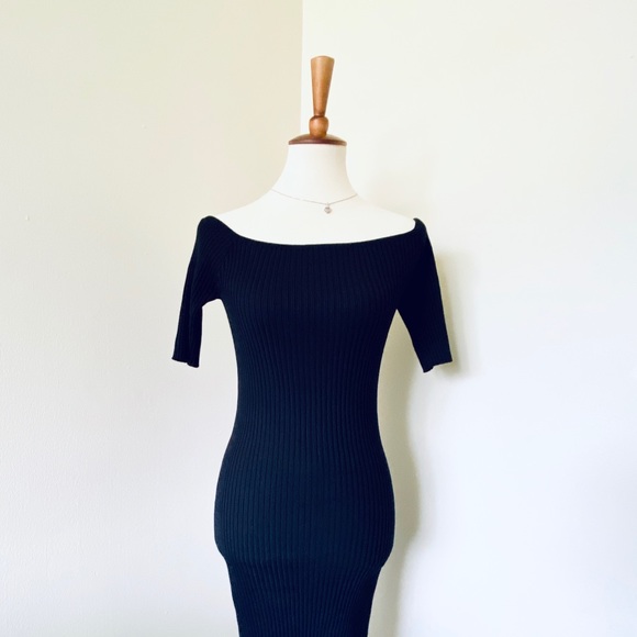 WILA Black Off the Shoulder Bodycon Mini Dress - Picture 2 of 6